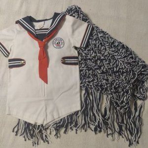 Handmade baby blanket & toddler sailor suit